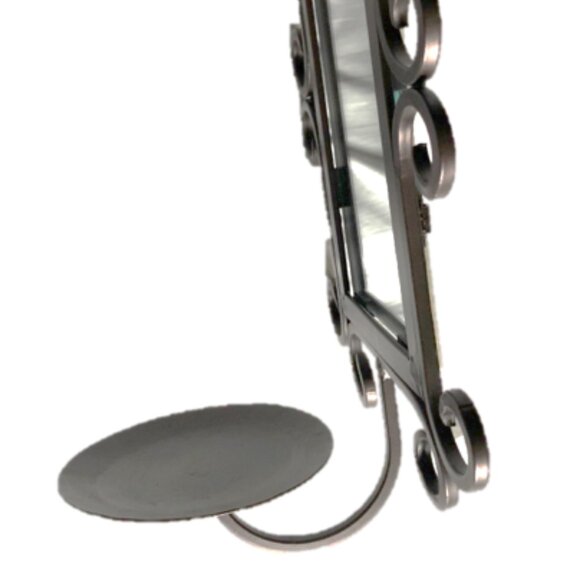 Iron Wall Sconce with Mirror and Candle Holder, with Multicolor Pillar Candle - Picture 9 of 13